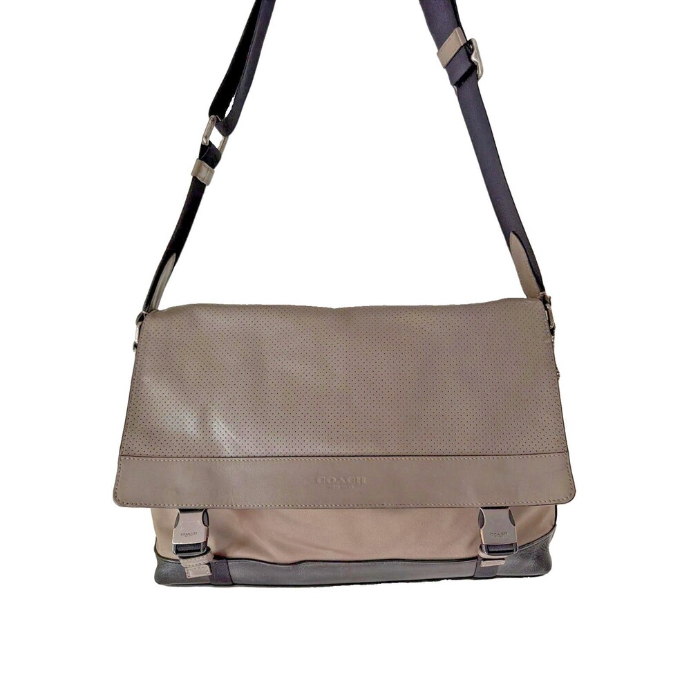Mens Gray Black Upcrafted Sullivan Messenger Excellent Condition Rare COACH Bag